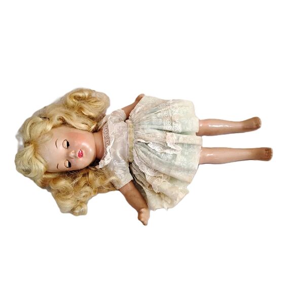 Vintage 1940s 13 Inch All Composition Sleep Eye Girl Doll - Picture 3 of 6